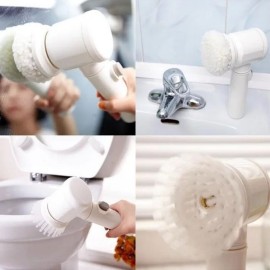 Electric Cleaning Brush 5-in-1 Magic Battery Powered Scrubber for Kitchen Bathroom Tub Shower Tile Carpet Bidet Sofa