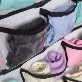 Dual-Sided Hanging Closet Organizer 42 Pockets Jewelry Organizer Storage Bag with Hanger
