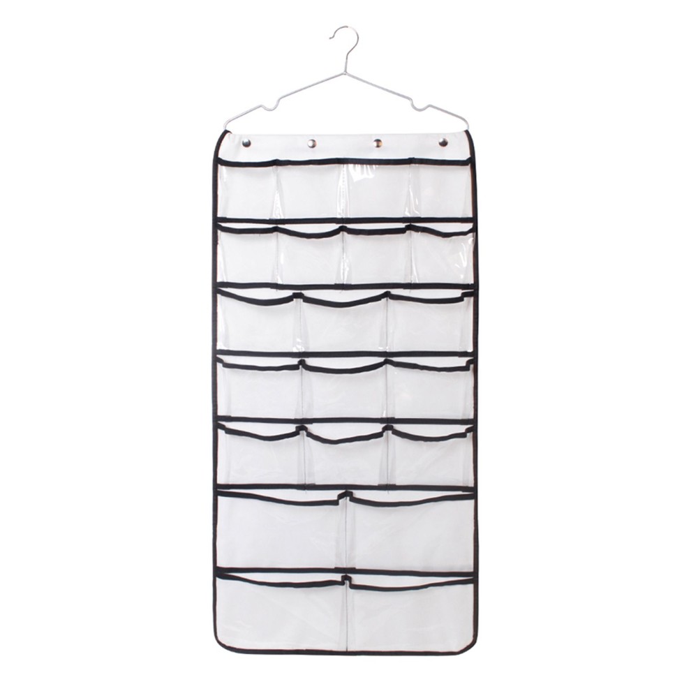 Dual-Sided Hanging Closet Organizer 42 Pockets Jewelry Organizer Storage Bag with Hanger