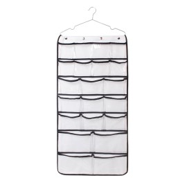 Dual-Sided Hanging Closet Organizer 42 Pockets Jewelry Organizer Storage Bag with Hanger