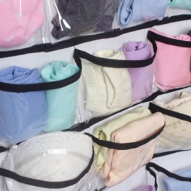 Dual-Sided Hanging Closet Organizer 42 Pockets Jewelry Organizer Storage Bag with Hanger