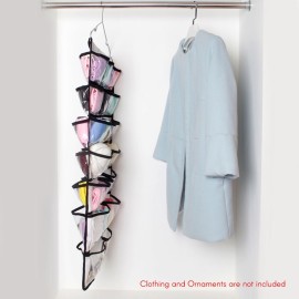 Dual-Sided Hanging Closet Organizer 42 Pockets Jewelry Organizer Storage Bag with Hanger