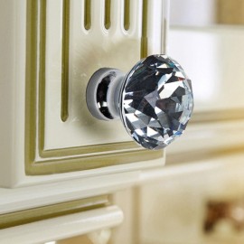 Cabinet Pulls Knob Crystal Glass Ball Handles Diamond Shape Wardrobe Handles Cabinet Hardware 25-40mm