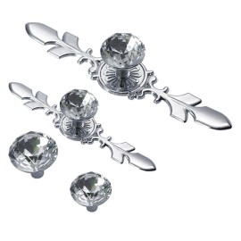 Cabinet Pulls Knob Crystal Glass Ball Handles Diamond Shape Wardrobe Handles Cabinet Hardware 25-40mm