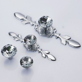 Cabinet Pulls Knob Crystal Glass Ball Handles Diamond Shape Wardrobe Handles Cabinet Hardware 25-40mm
