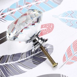 Cabinet Pulls Knob Crystal Glass Ball Handles Diamond Shape Wardrobe Handles Cabinet Hardware 25-40mm