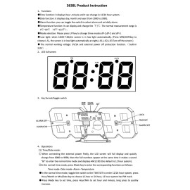 3D LED Digital Clock Electronic Table Clock Alarm Clock Wall Glowing Hanging Clocks Green