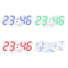3D LED Digital Clock Electronic Table Clock Alarm Clock Wall Glowing Hanging Clocks Green