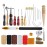 30pcs Leather Tool Kit Leather Working Tools Basic Leather Sewing Repair Kit Hand Sewing Needles Awl for Leather Shoes Bag Belt Repairing Stitching