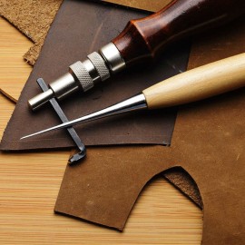 30pcs Leather Tool Kit Leather Working Tools Basic Leather Sewing Repair Kit Hand Sewing Needles Awl for Leather Shoes Bag Belt Repairing Stitching