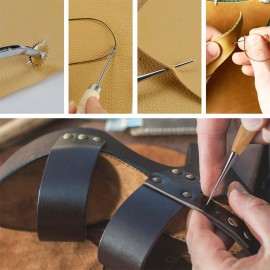 30pcs Leather Tool Kit Leather Working Tools Basic Leather Sewing Repair Kit Hand Sewing Needles Awl for Leather Shoes Bag Belt Repairing Stitching