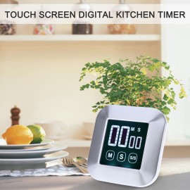 Touch Screen Timer Kitchen Baking Countdown Timer Multifunctional LCD Display Timer Stopwatch Alarm Magnetic Kitchen Gadgets