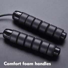 Jump Rope Fast Rope Skipping Adjustable Foam Anti Skid Handle skipping rope New Fitness speed rope for Men and Women Suitable for Aerobic Exercise