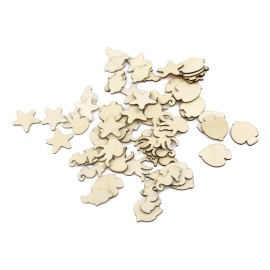 20Pcs Wood Slices Animals Shape Art Collection DIY Painting Accessory 25-30mm Home Decor Hanging Ornament