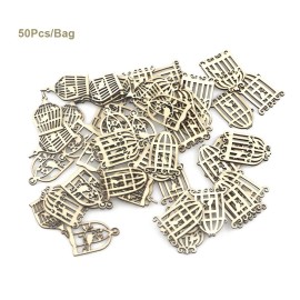 50Pcs Wood Bird Cage Wall Hanging Ornament DIY Art Crafts Photo Album Collage Wood Pieces