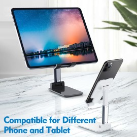 Cell Phone Stand Foldable Angle Height Adjustable Stable Portable Desktop Stand Compatible with Mobile Phone/iPad/Tablet