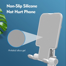 Cell Phone Stand Foldable Angle Height Adjustable Stable Portable Desktop Stand Compatible with Mobile Phone/iPad/Tablet