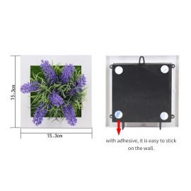 Artificial Simulation Plants 3D Wall Hanging / Desktop Flowers Faux Plants Photo Frame for Home Office Desk Wall Decor Gift