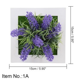 Artificial Simulation Plants 3D Wall Hanging / Desktop Flowers Faux Plants Photo Frame for Home Office Desk Wall Decor Gift