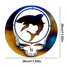 Metal Skull Home Outdoor Pendant Garden Lawn Fence Pendant Skeleton Wall Decoration