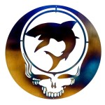 Metal Skull Home Outdoor Pendant Garden Lawn Fence Pendant Skeleton Wall Decoration