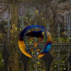 Metal Skull Home Outdoor Pendant Garden Lawn Fence Pendant Skeleton Wall Decoration