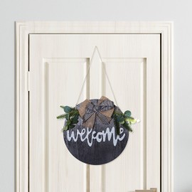 Welcome Sign Welcome Front Door Round Wood Sign Hanging Welcome Sign Hanging Decoration Welcome Sign Ornament Gift for Holiday Halloween Party Christmas Festivals Decoration