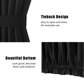 2 Panel French Door Curtains With Rod Pocket Tieback Indoor Sun Blocking Privacy Grommet Curtains Thermal Blackout Curtain for Window Kitchen Patio Doors 25 x 72 Inch