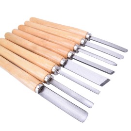 8Pcs Wood Lathe Chisel Set Turning Tools Woodworking Gouge Skew Parting Spear