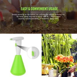 1300ML Electric Sprayer Watering Spraying Sprinkling Can Spray Bottle with Rechargeable 2000mAh Battery for Home Cleaning Gardening Watering