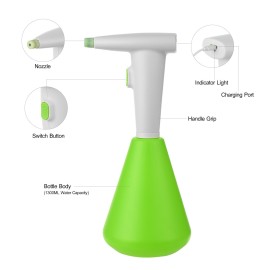 1300ML Electric Sprayer Watering Spraying Sprinkling Can Spray Bottle with Rechargeable 2000mAh Battery for Home Cleaning Gardening Watering