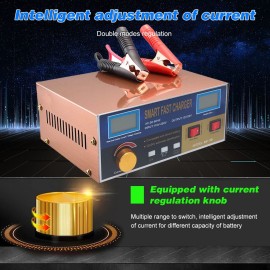 Intelligent Automatic Battery Charger 12V/24V Battery Charger Reconditioner Pulse Repair with Digital Display for Car Cell Motorcycle Battery Lithium Battery