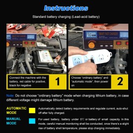 Intelligent Automatic Battery Charger 12V/24V Battery Charger Reconditioner Pulse Repair with Digital Display for Car Cell Motorcycle Battery Lithium Battery