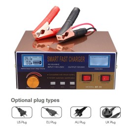 Intelligent Automatic Battery Charger 12V/24V Battery Charger Reconditioner Pulse Repair with Digital Display for Car Cell Motorcycle Battery Lithium Battery