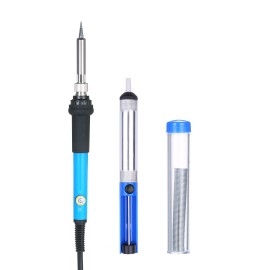 Electric Soldering Iron Kit 60W Adjustable Temperature Welding Tool with 5 Piece Solder Iron Tips Portable PU Carry Bag US Plug