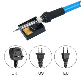 Electric Soldering Iron Kit 60W Adjustable Temperature Welding Tool with 5 Piece Solder Iron Tips Portable PU Carry Bag US Plug
