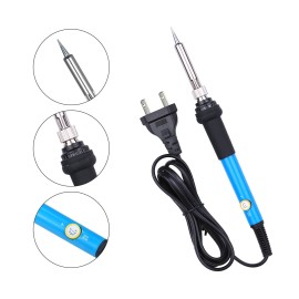 Electric Soldering Iron Kit 60W Adjustable Temperature Welding Tool with 5 Piece Solder Iron Tips Portable PU Carry Bag US Plug