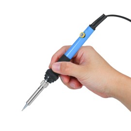 Electric Soldering Iron Kit 60W Adjustable Temperature Welding Tool with 5 Piece Solder Iron Tips Portable PU Carry Bag US Plug