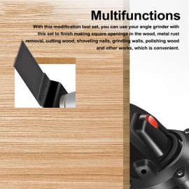 Angle Grinder Refit To Polishing Cutting Tool Accessories Set Wood Cutting Polishing Open Hole Metal Rust Removal Shovel Nails Wall Grinding Utility Modification Tool Set Multipurpose Household Woodworking Modification Tool Set for 100 Type Angle Grinder
