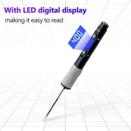 SEQURE Mini Electric Soldering Iron with LED Digital Display Intelligent Soldering Iron Kit with 19V Power Supply Adapter