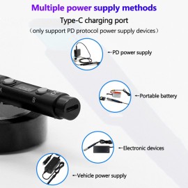 SEQURE Mini Electric Soldering Iron with LED Digital Display Intelligent Soldering Iron Kit with 19V Power Supply Adapter