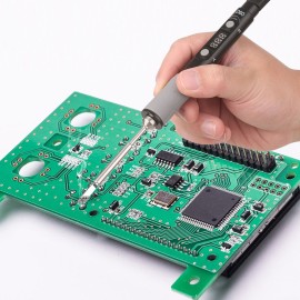 SEQURE Mini Electric Soldering Iron with LED Digital Display Intelligent Soldering Iron Kit with 19V Power Supply Adapter