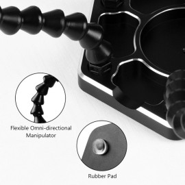 Helping Hands Soldering Third Hand PCB Tool with 6 Flexable Arms Light Rotatable Clips and Stable Desk Clamp Base for Soldering Assembly Repair Modeling DIY Black