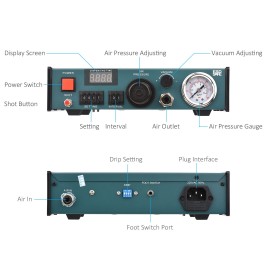 983A 220V Automatic Glue Dispenser Machine Professional Precise Dispensing Controller Glue Machine Digital Control Drip Glue Dropper Machine Precision Small Liquid Adhesive Gluing Appliance Automatic & Semi-automatic Operation