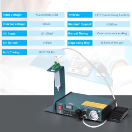 983A 220V Automatic Glue Dispenser Machine Professional Precise Dispensing Controller Glue Machine Digital Control Drip Glue Dropper Machine Precision Small Liquid Adhesive Gluing Appliance Automatic & Semi-automatic Operation