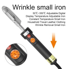 220 V 150W 50℃~350℃ Adjustable Digital Display Temperature Adjustable Iron Constant Temperature Small Iron Household Travel Leather Clothing Wrinkle Removal Small Iron