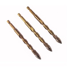 5Pcs Drill Bit Set Cemented Carbide Hex Shank for Glass Soft Ceramic Tile Mirror Plastic Brick Wood
