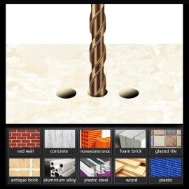 5Pcs Drill Bit Set Cemented Carbide Hex Shank for Glass Soft Ceramic Tile Mirror Plastic Brick Wood