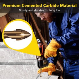 5Pcs Drill Bit Set Cemented Carbide Hex Shank for Glass Soft Ceramic Tile Mirror Plastic Brick Wood