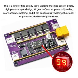 99 Gears of Power Adjustable Mini Spots Welding Machine Control Board for Welding 18650 Battery and 0.05-0.3mm Nickel Sheet